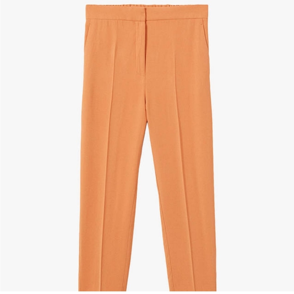NWT Mango Women's Rust Trousers - elastic waist back zipper front SIZE XXL